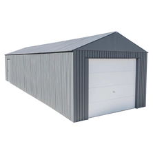 Everest Steel Garage, Wind and Snow Rated Storage Building Kit, 12 ft. x 35 ft. Charcoal